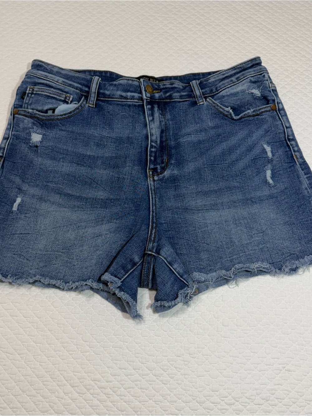 Judy Blue Washed Blue Distressed Denim Shorts